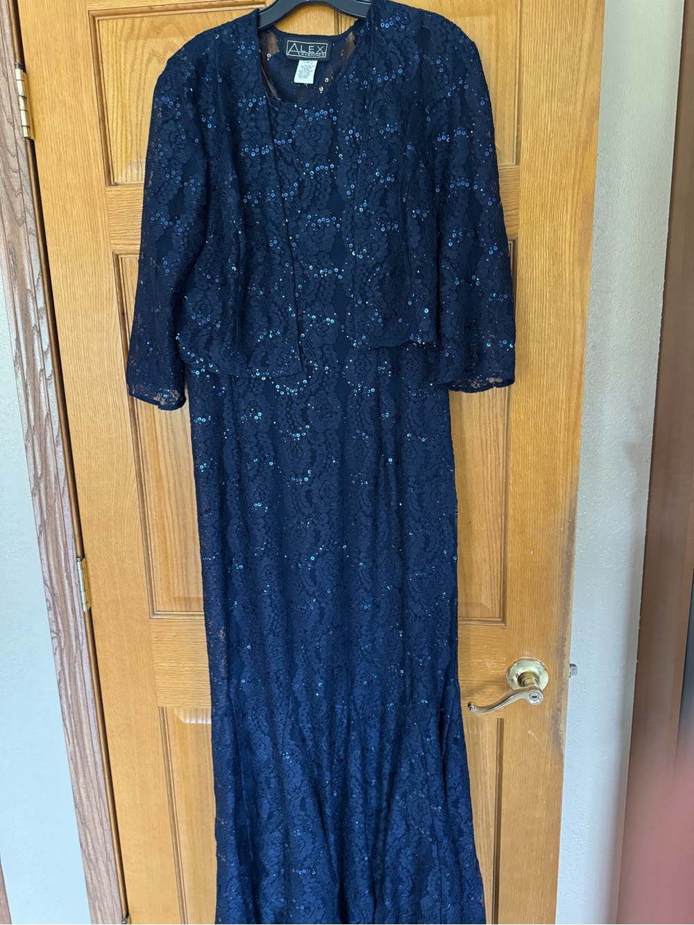 Alex Sequin Lace Maxi Evening Gown